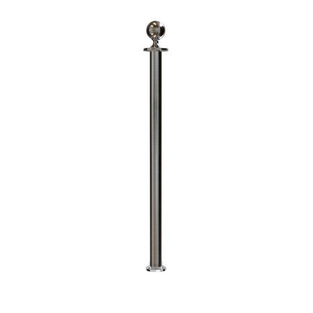 MONTOUR LINE Stanchion Post and Rope Fixed Base Sat.Steel Post Ball Top CXF-SS-BA